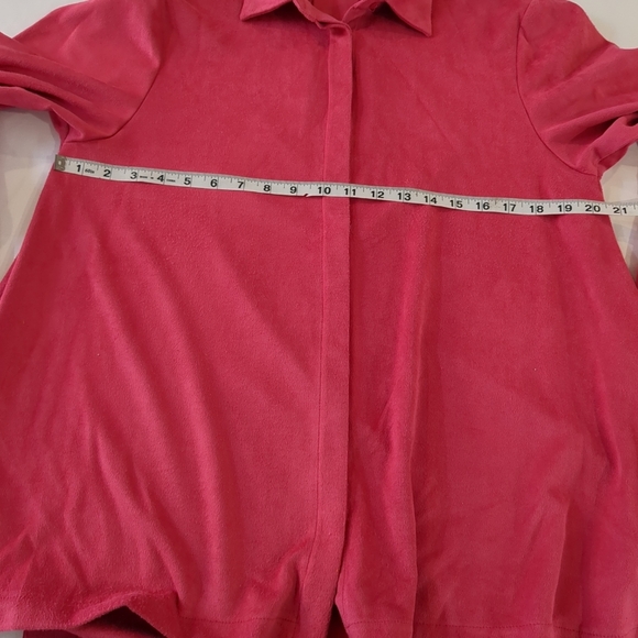 Ravel women's Hi/Lo back long sleeve button down pink shirt, size M - Picture 6 of 8